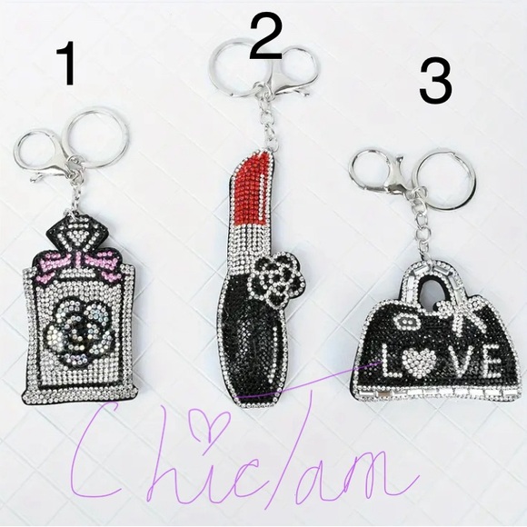 Accessories - Chic Keychain Bag Charm - Perfume, Lipstick, Handbag